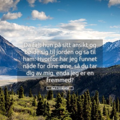 Picture 05 - Rut 2:10 NORSK - Da falt hun på sitt ansikt og bøide sig til - Bible Verse Picture