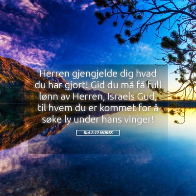 Picture 05 - Rut 2:12 NORSK - Herren gjengjelde dig hvad du har gjort! Gid du - Bible Verse Picture