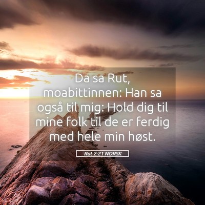 Picture 05 - Rut 2:21 NORSK - Da sa Rut, moabittinnen: Han sa også til mig: - Bible Verse Picture