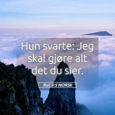 Picture 05 - Rut 3:5 NORSK - Hun svarte: Jeg skal gjøre alt det du - Bible Verse Picture