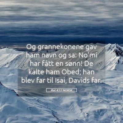 Picture 05 - Rut 4:17 NORSK - Og grannekonene gav ham navn og sa: No'mi har - Bible Verse Picture