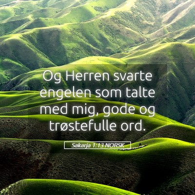Picture 05 - Sakarja 1:13 NORSK - Og Herren svarte engelen som talte med mig, gode - Bible Verse Picture