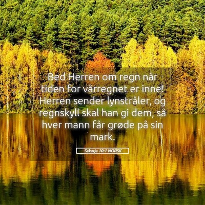 Picture 05 - Sakarja 10:1 NORSK - Bed Herren om regn når tiden for vårregnet er - Bible Verse Picture