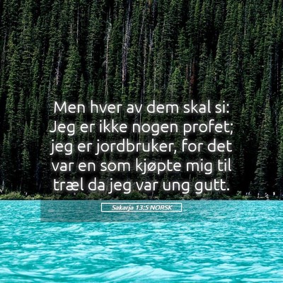 Picture 05 - Sakarja 13:5 NORSK - Men hver av dem skal si: Jeg er ikke nogen - Bible Verse Picture