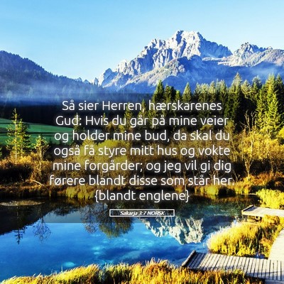 Picture 05 - Sakarja 3:7 NORSK - Så sier Herren, hærskarenes Gud: Hvis du går - Bible Verse Picture