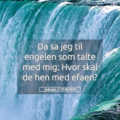 Picture 05 - Sakarja 5:10 NORSK - Da sa jeg til engelen som talte med mig: Hvor - Bible Verse Picture