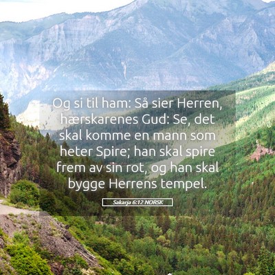 Picture 05 - Sakarja 6:12 NORSK - Og si til ham: Så sier Herren, hærskarenes Gud: - Bible Verse Picture
