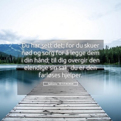 Picture 05 - Salmene 10:14 NORSK - Du har sett det; for du skuer nød og sorg for å - Bible Verse Picture