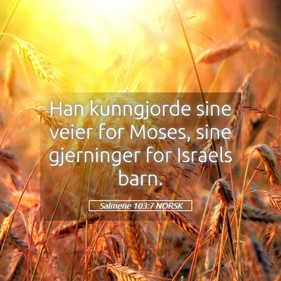 Picture 05 - Salmene 103:7 NORSK - Han kunngjorde sine veier for Moses, sine - Bible Verse Picture