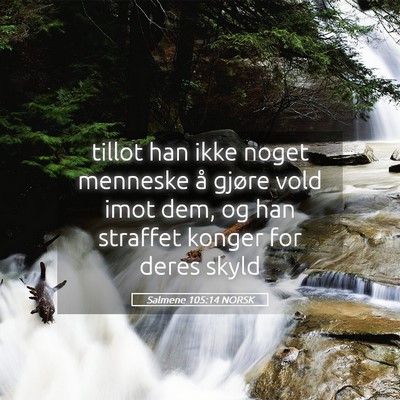 Picture 05 - Salmene 105:14 NORSK - tillot han ikke noget menneske å gjøre vold - Bible Verse Picture