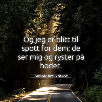 Picture 05 - Salmene 109:25 NORSK - Og jeg er blitt til spott for dem; de ser mig og - Bible Verse Picture