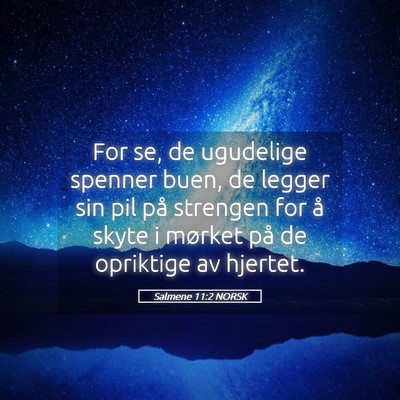 Picture 05 - Salmene 11:2 NORSK - For se, de ugudelige spenner buen, de legger sin - Bible Verse Picture