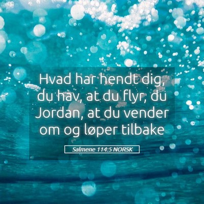 Picture 05 - Salmene 114:5 NORSK - Hvad har hendt dig, du hav, at du flyr, du - Bible Verse Picture