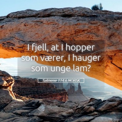 Picture 05 - Salmene 114:6 NORSK - I fjell, at I hopper som værer, I hauger som - Bible Verse Picture