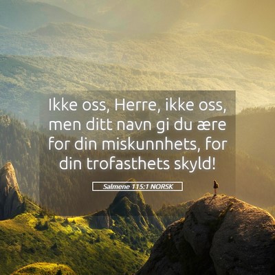 Picture 05 - Salmene 115:1 NORSK - Ikke oss, Herre, ikke oss, men ditt navn gi du - Bible Verse Picture