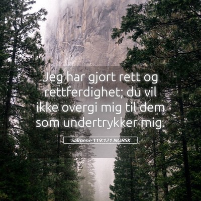 Picture 05 - Salmene 119:121 NORSK - Jeg har gjort rett og rettferdighet; du vil ikke - Bible Verse Picture