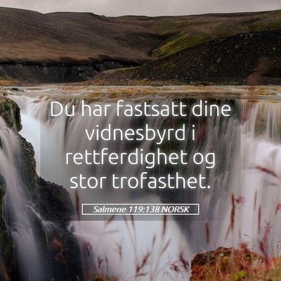 Picture 05 - Salmene 119:138 NORSK - Du har fastsatt dine vidnesbyrd i rettferdighet - Bible Verse Picture