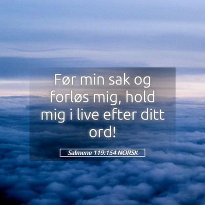 Picture 05 - Salmene 119:154 NORSK - Før min sak og forløs mig, hold mig i live - Bible Verse Picture