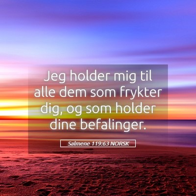 Picture 05 - Salmene 119:63 NORSK - Jeg holder mig til alle dem som frykter dig, og - Bible Verse Picture