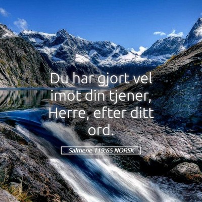 Picture 05 - Salmene 119:65 NORSK - Du har gjort vel imot din tjener, Herre, efter - Bible Verse Picture