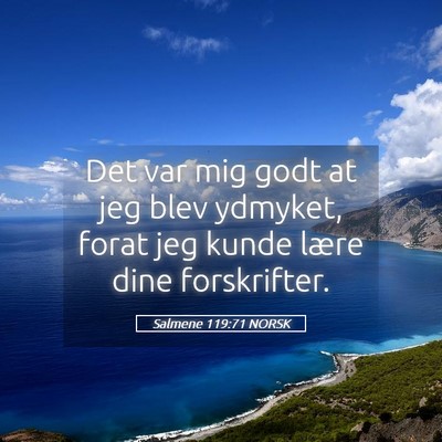 Picture 05 - Salmene 119:71 NORSK - Det var mig godt at jeg blev ydmyket, forat jeg - Bible Verse Picture