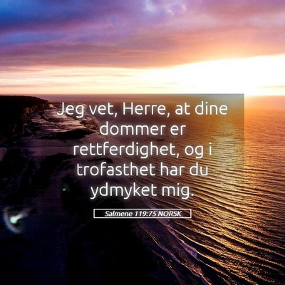 Picture 05 - Salmene 119:75 NORSK - Jeg vet, Herre, at dine dommer er rettferdighet, - Bible Verse Picture