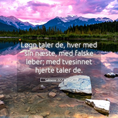 Picture 05 - Salmene 12:2 NORSK - Løgn taler de, hver med sin næste, med falske - Bible Verse Picture