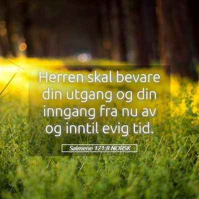 Picture 05 - Salmene 121:8 NORSK - Herren skal bevare din utgang og din inngang fra - Bible Verse Picture