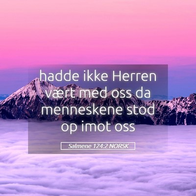 Picture 05 - Salmene 124:2 NORSK - hadde ikke Herren vært med oss da menneskene - Bible Verse Picture