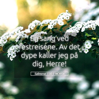 Picture 05 - Salmene 130:1 NORSK - En sang ved festreisene. Av det dype kaller jeg - Bible Verse Picture