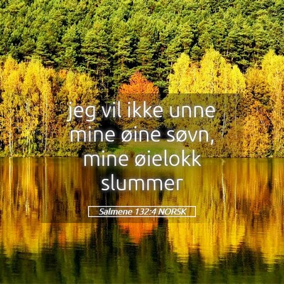 Picture 05 - Salmene 132:4 NORSK - jeg vil ikke unne mine øine søvn, mine øielokk - Bible Verse Picture