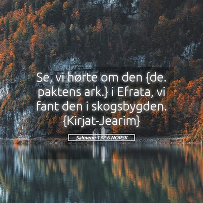 Picture 05 - Salmene 132:6 NORSK - Se, vi hørte om den {de. paktens ark.} i Efrata, - Bible Verse Picture