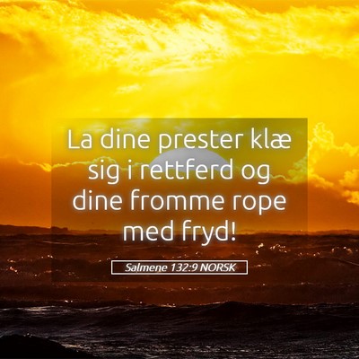 Picture 05 - Salmene 132:9 NORSK - La dine prester klæ sig i rettferd og dine - Bible Verse Picture