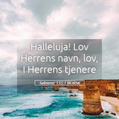 Picture 05 - Salmene 135:1 NORSK - Halleluja! Lov Herrens navn, lov, I Herrens - Bible Verse Picture