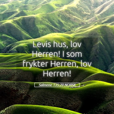 Picture 05 - Salmene 135:20 NORSK - Levis hus, lov Herren! I som frykter Herren, lov - Bible Verse Picture