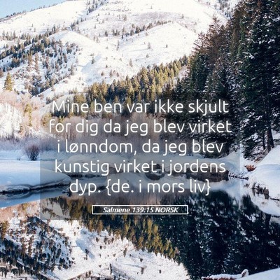Picture 05 - Salmene 139:15 NORSK - Mine ben var ikke skjult for dig da jeg blev - Bible Verse Picture