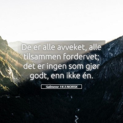 Picture 05 - Salmene 14:3 NORSK - De er alle avveket, alle tilsammen fordervet; det - Bible Verse Picture