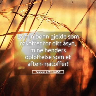 Picture 05 - Salmene 141:2 NORSK - La min bønn gjelde som røkoffer for ditt åsyn, - Bible Verse Picture