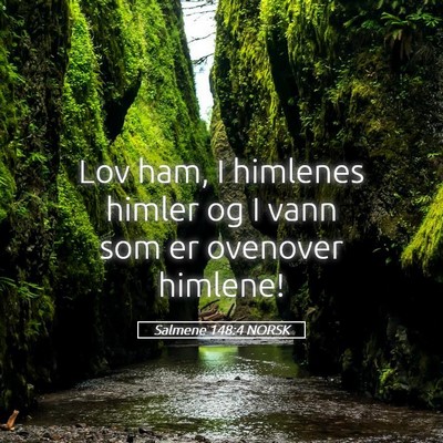 Picture 05 - Salmene 148:4 NORSK - Lov ham, I himlenes himler og I vann som er - Bible Verse Picture