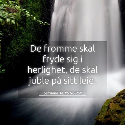 Picture 05 - Salmene 149:5 NORSK - De fromme skal fryde sig i herlighet, de skal - Bible Verse Picture