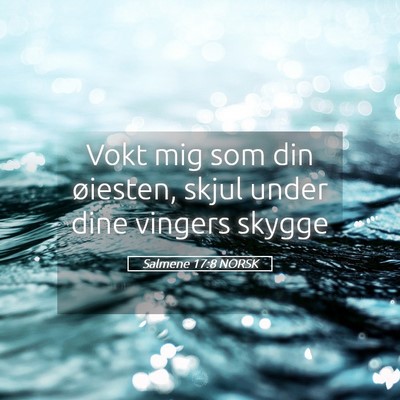 Picture 05 - Salmene 17:8 NORSK - Vokt mig som din øiesten, skjul under dine - Bible Verse Picture