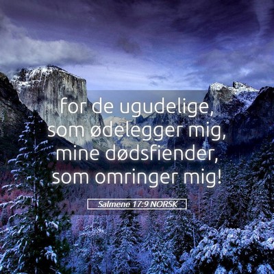 Picture 05 - Salmene 17:9 NORSK - for de ugudelige, som ødelegger mig, mine - Bible Verse Picture