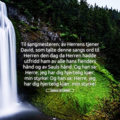Picture 05 - Salmene 18:1 NORSK - Til sangmesteren; av Herrens tjener David, som - Bible Verse Picture