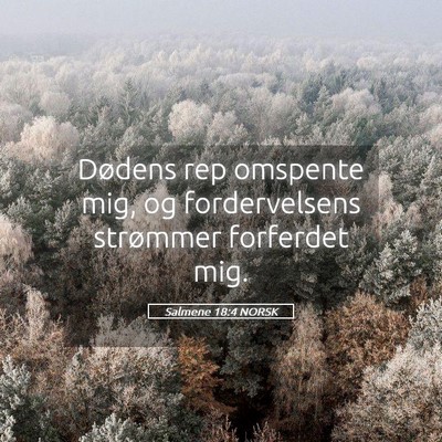 Picture 05 - Salmene 18:4 NORSK - Dødens rep omspente mig, og fordervelsens - Bible Verse Picture