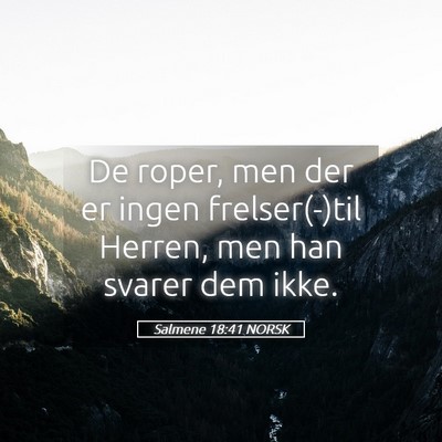 Picture 05 - Salmene 18:41 NORSK - De roper, men der er ingen frelser(-)til Herren, - Bible Verse Picture