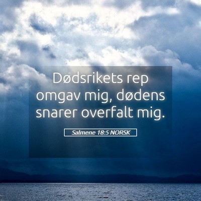 Picture 05 - Salmene 18:5 NORSK - Dødsrikets rep omgav mig, dødens snarer - Bible Verse Picture