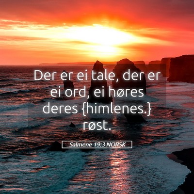 Picture 05 - Salmene 19:3 NORSK - Der er ei tale, der er ei ord, ei høres deres - Bible Verse Picture