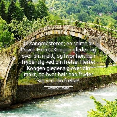 Picture 05 - Salmene 21:1 NORSK - Til sangmesteren; en salme av David. Herre! - Bible Verse Picture