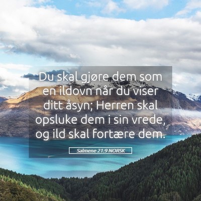 Picture 05 - Salmene 21:9 NORSK - Du skal gjøre dem som en ildovn når du viser - Bible Verse Picture