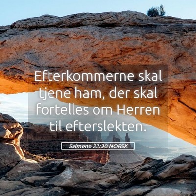 Picture 05 - Salmene 22:30 NORSK - Efterkommerne skal tjene ham, der skal fortelles - Bible Verse Picture